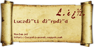 Luczáti Árpád névjegykártya